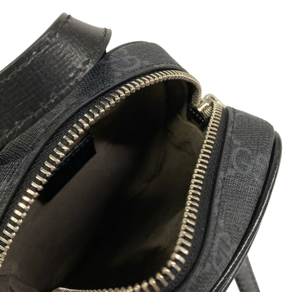 Gucci GG Plus GG Supreme/Interlocking G Shoulder Bag 672952 Black Dark Gray PVC - Picture 7 of 15